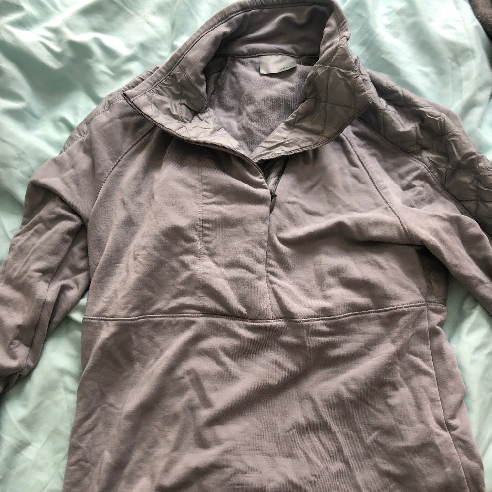 Athleta silver quarter-zip